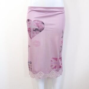 y2k mauve glitter cross lace slip skirt british core